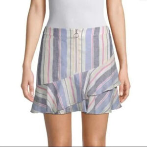 NWT - Parker Ruffle Linen Mini Skirt, Multi Color, Size‎ Small